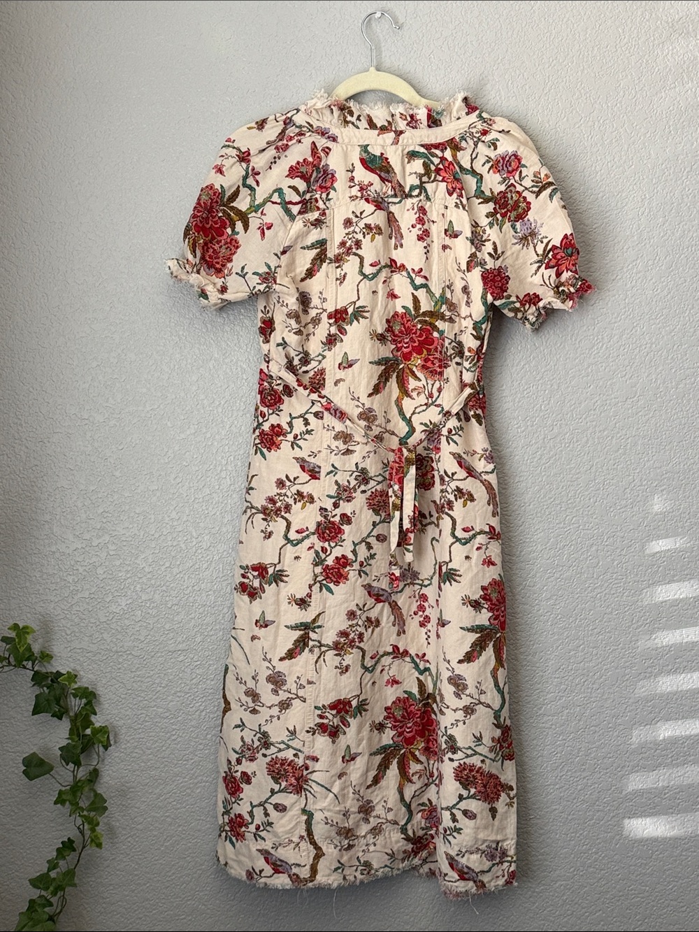 Pilcro Cream Midi Dress with Red Floral Print - Picture 8 of 10